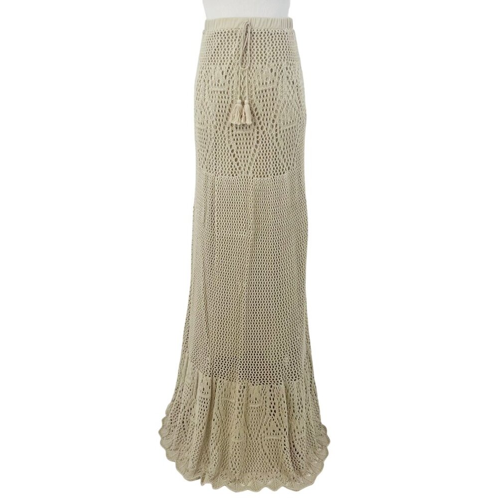 Love Stitch Cream Maxi Skirt